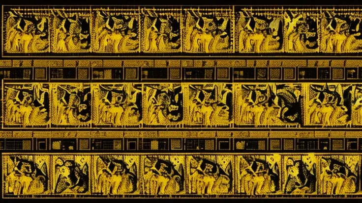 Autostereogram, stereogram, Yellow Image, animals