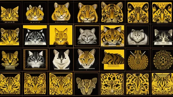 Autostereogram, stereogram, Yellow Image, animals