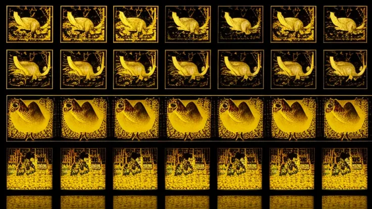 Autostereogram, stereogram, Yellow Image, animals