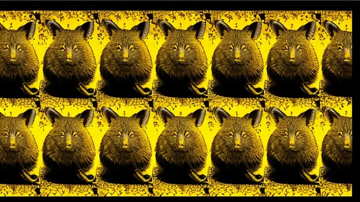 Autostereogram, stereogram, Yellow Image, animals