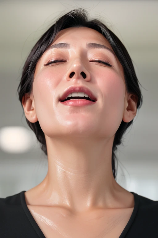 flying debris,award-winning photography, very detailed, edge orgasm, woman with open mouth and closed eyes , sweaty, shiny skin、...