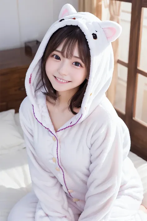 (8k、raw photos、best quality、high resolution、masterpiece:1.2)、(realistic、photorealistic:1.3)、one girl、(cute:1.2)、smile、very detai...