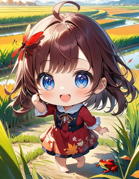 ((Walk briskly:1.5))、((One Girl:1.5)、((Chibi Girl:1.5)))、Kindergarteners:1.5、Best Quality、High resolution、Detailed Background、Beautiful face in every detail、Anatomically correct、detailed expression、fine grain、((full body:1.5, from side:1.2, side view)),　Cu...