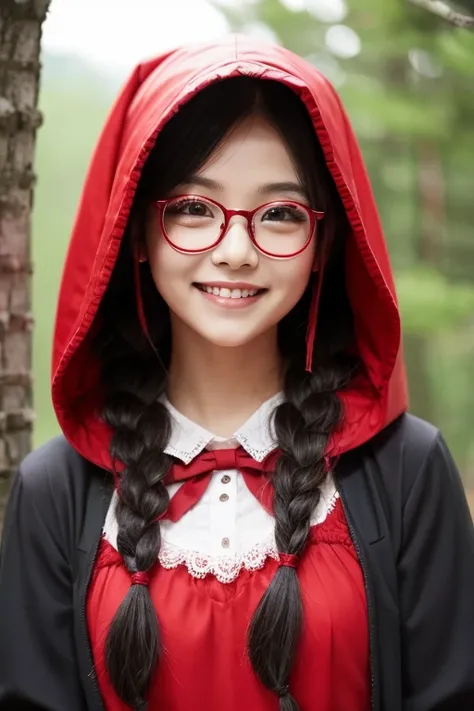 Little Red Riding Hood、Glasses、Braids、Mole、Wolf、Bloody Smile