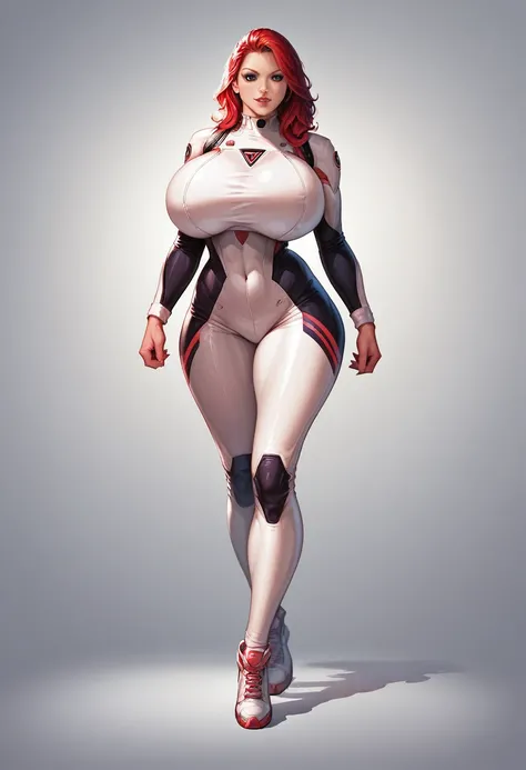 amazone, red hair, huge breasts, childbearing hips, full body view, space suit, highly detailed, intricate details, cinematic lighting, photorealistic, 8k, hyperrealistic, dramatic shadows, dynamic pose, strong colors, vibrant palette, sci-fi, concept art,...