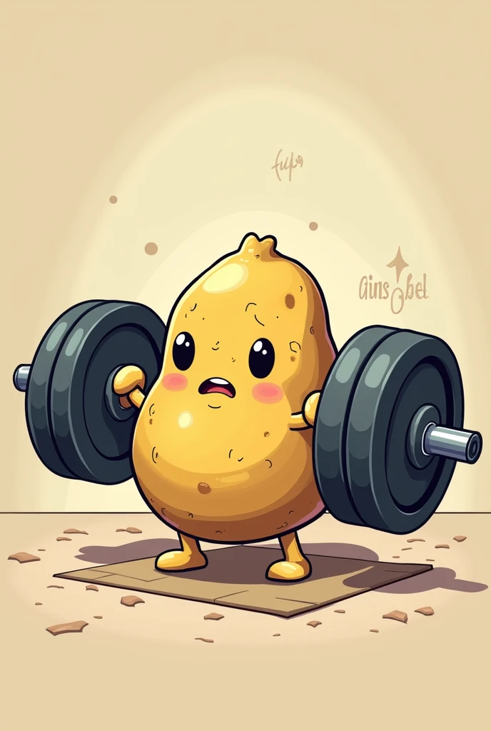 a potato lifting weights 