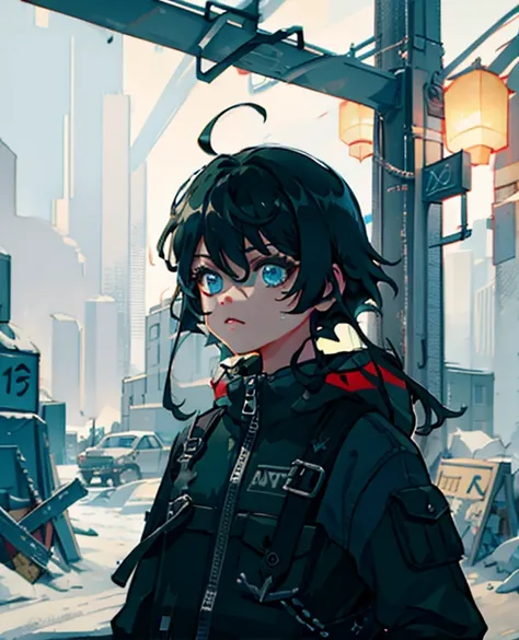 1 girl, upper body, single focus, survivor appearance, rugged post-apocalyptic attire, gritty wasteland, (post-apocalyptic setting: 1.4), (fighting for survival: 1.3), cybernetic features, dystopian aura, [depth of field, ambient lighting, apocalyptic styl...