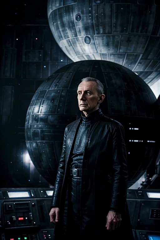 Grand Moff Wilhuff Tarkin in front of the Death Star, High quality, space, Star wars