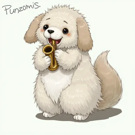 Picture of the dog with saxophone 
