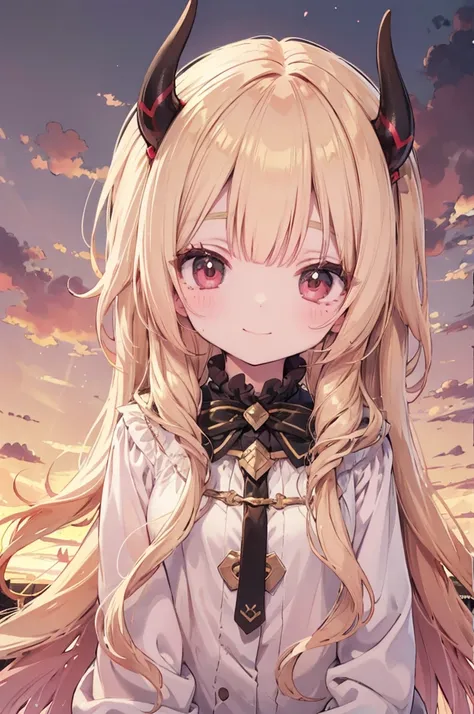 absurd, absolute resolution, incredibly absurd, super high quality, super detailed, official art, unity 8k wall, masterpiece
BREAK
One , innocent, little devil, small and young toddler, blush,  cute smile ,((sex under a golden sky))、cute face, naked