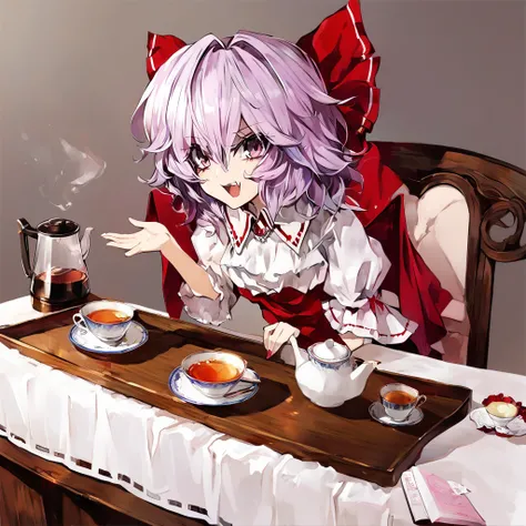 Girl, Touhou, Remilia Scarlet, cute, {HD}, tea