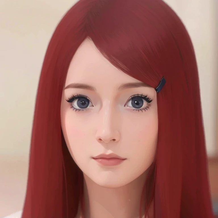 a young woman ,of asian origin(beautiful,elegant), northern european half(beautiful), red hair, slightly violet eyes, japanese c...