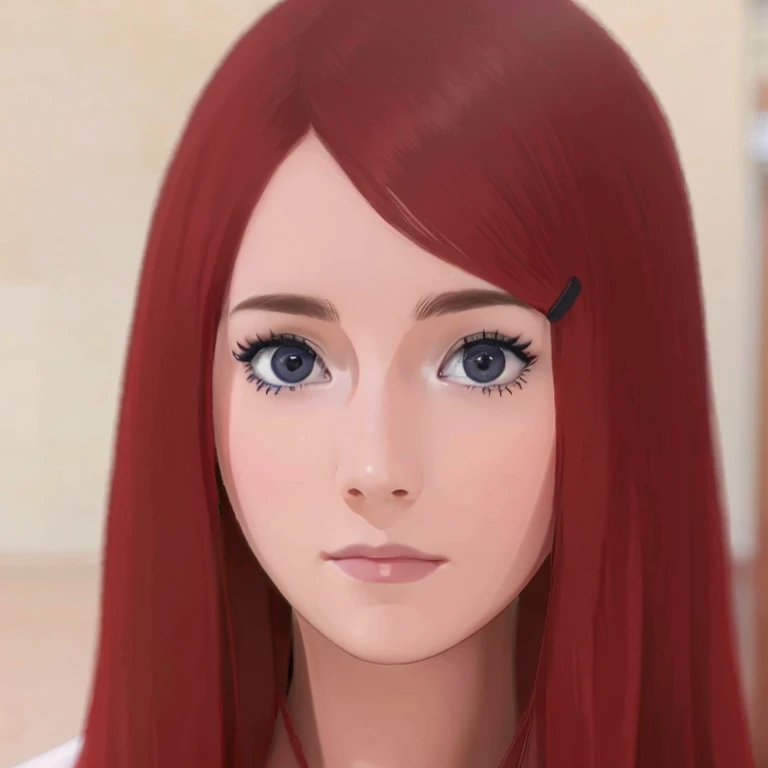 A young woman ,of Asian origin(beautiful,elegant), Northern European Half(beautiful), Red hair, slightly violet eyes, Japanese clothing, rostro(beautiful), High level of detail, Just looking at the viewer, (realistic:1.4),(:1.0), masterpiece, 8k pixels, (m...