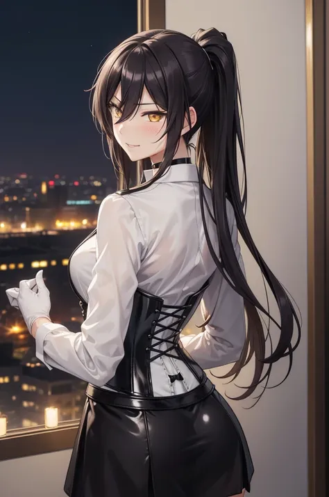 sakuya shirase, sakuya shirase first, long black ponytail hair, masterpiece, the best quality, high resolution, beautiful detail...