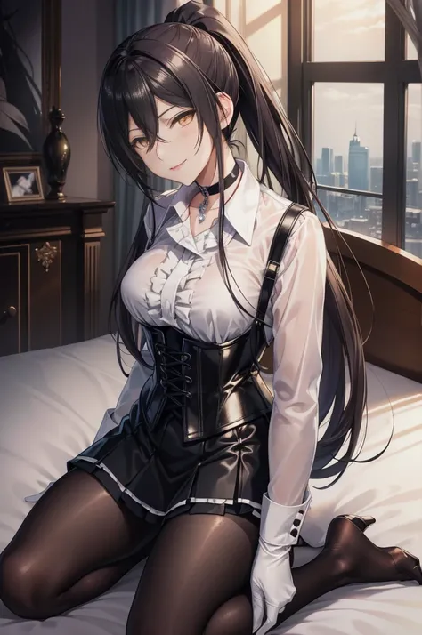 sakuya shirase, sakuya shirase first, long black ponytail hair, masterpiece, the best quality, high resolution, beautiful detail...