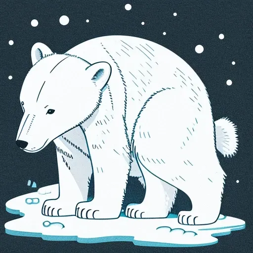 polar bear、line art