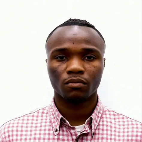 Passport photo of a 25 year old black man