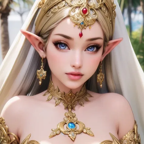 a beautiful and graceful elf princess, 1girl, extremely detailed face, beautiful detailed eyes, beautiful detailed lips, long ey...