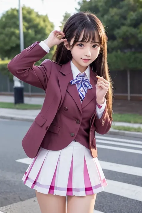 Cute Girls､High school girl､Idol､uniform､blazer､mini skirt､See-through､Fluttering in the wind