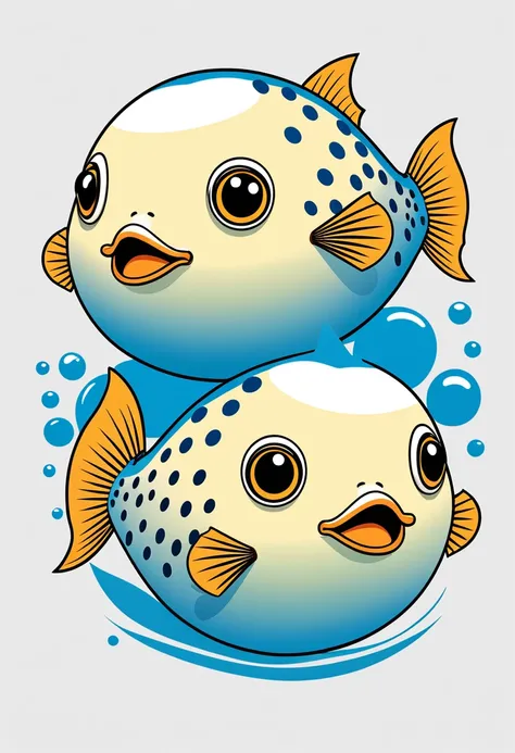 Cute Blowfish, figure, Vector Graphics, Strong Contours
