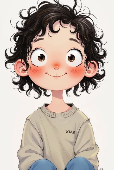 Portrait of a child，Cute expression，Big eyes，Cartoon Speed，Messy