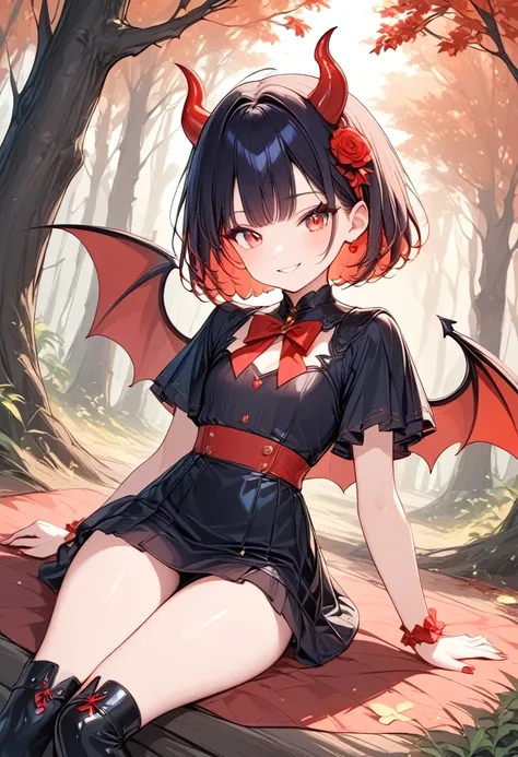 one cute devil girl,(best quality,extremely detailed depiction,incredible high resolution,anatomically accurate,high quality ani...