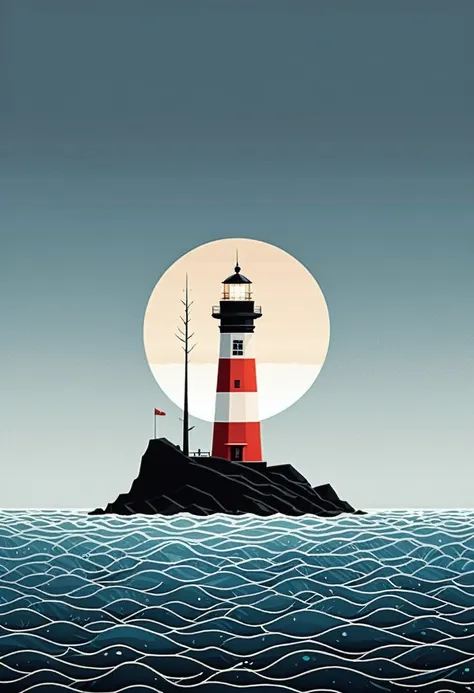 Lighthouse, by Tang Yau Hoong.
best quality, masterpiece, intricate details, ultra-detailed