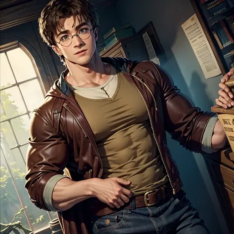 solo, 1boy, tall, handsome, muscular, very masculine, broad shoulders, harry potter