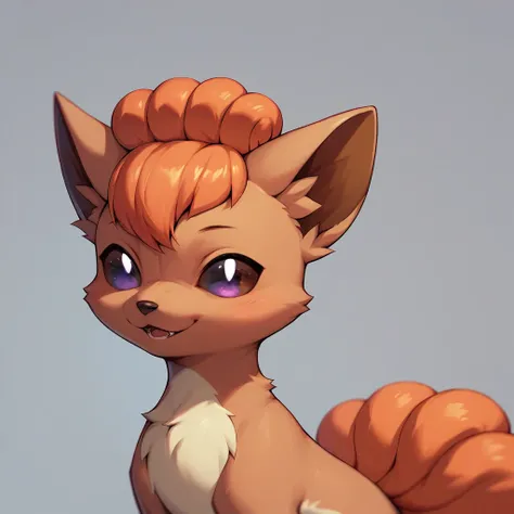 Vulpix, Pokémon, whole body, original pokemon design, four paws, Solo, mellow,