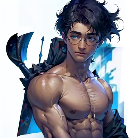 solo, 1boy, tall, handsome, muscular, very masculine, broad shoulders, harry potter