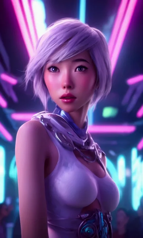 cute yuna, 25 years old, wearing nothing, embarrassed expression, trying desperately to cover herself using her hands, in spotlight, being examined by scary aliens in a brightly lit alien room, one alien is carring a large scary looking anal probe, ultra-d...