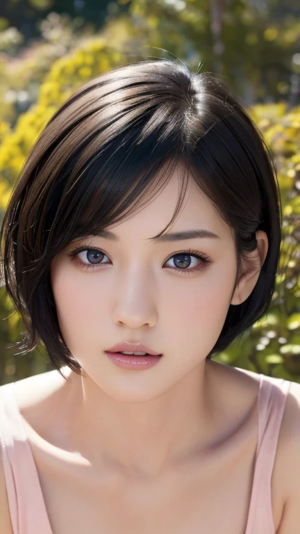 (nsfw:1.5), (8k, Photorealistic, RAW Photos, Highest quality: 1.4), Japanese, (1 girl), Beautiful Face, (A vivid face), (Black Hair, short hair:1.3), Beautiful hairstyle, Realistic eyes, Beautiful Eyes, (Realistic Skin), Beautiful Skin, Attractive, Super A...