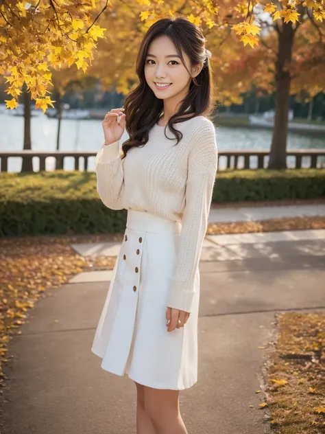 Full Body Shot, (Autumn Travel)
break, 
(Outfit for a walking date:1.2), 
break, 
View your viewers, Japanese female university student, (One Woman:1.2), She is very beautiful, Glowing Skin, Perfect Face, Cute and symmetrical face, Slender figure, 
break, ...