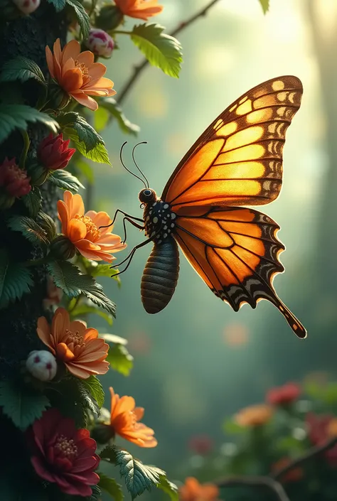 An inspiring image that symbolizes change and transformation, like a butterfly emerging from a cocoon or a vibrant nature scene, representing the "positive chaos".