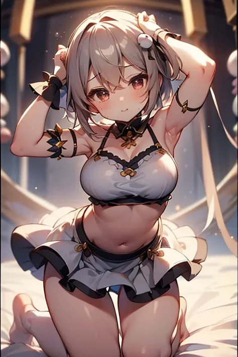 1girl,solo,retina,masterpiece, Awards, high quality, High resolution, HD, 4K,8K,high quality, rough skin,breast focus,(large breasts:1.3),faint smile,oily skin,underside of breasts,(mochi shaped breasts:1.2),(closeup upperbody:1.5),white clothe,baby face,(...