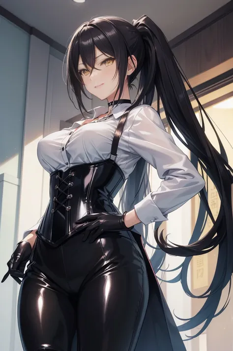 sakuya shirase, sakuya shirase first, long black ponytail hair, masterpiece, the best quality, high resolution, beautiful detail...