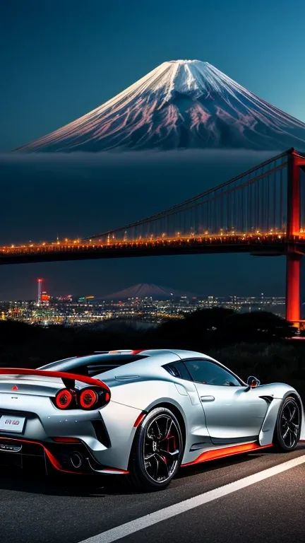 ((masterpiece)), ((best quality)), 8k, ultra-detailed, dynamic view of a futuristic sports car inspired by Japanese design, (sleek and precise design), (red and white color scheme with black accents), aerodynamic curves and samurai sword-like sharp edges, ...