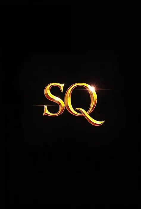 a Sq clan logo, Gold font color and black background, approximately 800x800, estilo RPG Priston Tale