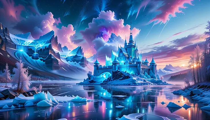 A Masterpiece In 32K Resolution, Supreme Quality, Super Detail, Official Art, Very High-Resolution 32K Wallpaper. Icy And Pristine, Ultra-Detailed Features. Majestic Glaciers And Snow-Covered Peaks Stretch Across The Horizon, Glowing With Ethereal Light. I...