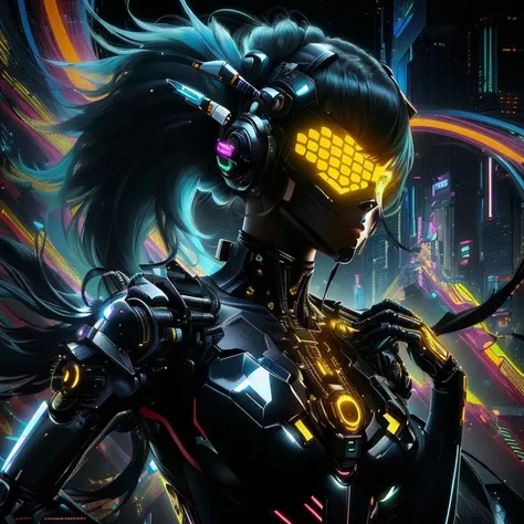 a close up of a person in a futuristic suit with a glowing head, cyberpunk anime girl mech, digital cyberpunk - anime art, digital cyberpunk anime art, anime cyberpunk art, cyberpunk anime art, anime cyberpunk, best anime 4k konachan wallpaper, cyberpunk a...