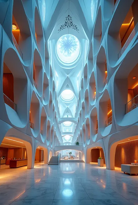 Origami inspired japan heritage inspired futuristic led hotel interior