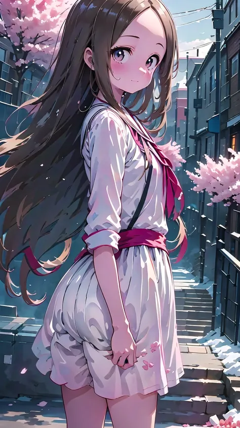 {{{masterpiece}, }}, {Extremely detailed CG unity 8k wallpaper}, Amazing, Fine details, Solitary, {{Flowing hair}, }, {{Cherry blossoms}, }, outdoor, Sky, {{wind}, }, Detailed background, Beautiful and delicate eyes, see-through:Evening Dress:0.3, Lysis, B...