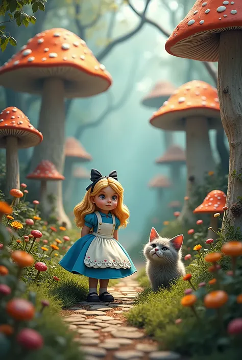 Alice in wunderland with cat