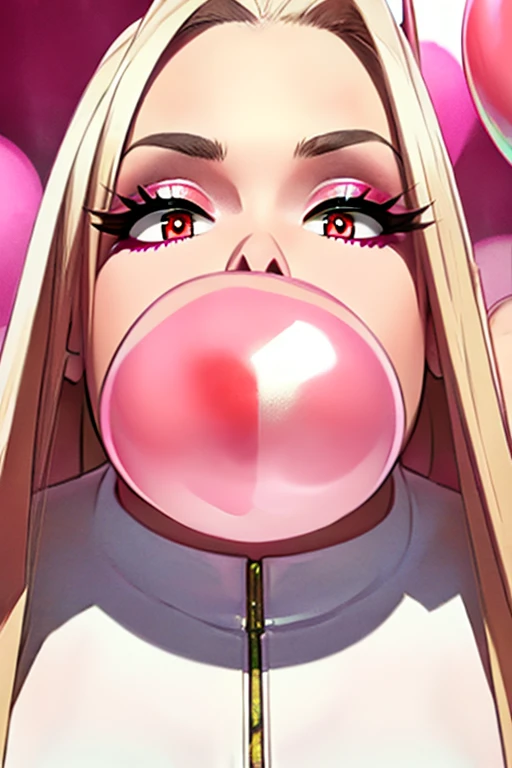 solo, 0rc1, (1girl), red eyes,long hair,, big lips, anime, pretty lips,, ((best quality)), soft shading, highres, hourglass body, , sexy POV, big lips, white hair, ((red eyes)), , big lips,x ornament, ornament, duckface, lip focus, shiny lips pink clothing...