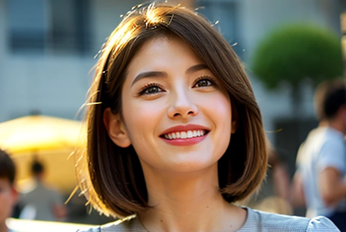 ((White Wine)),((Wine Glasses)),(Realistic, 超Realistic:1.4), 16K HDR, High resolution,((White Wine)),((Wine Glasses)),Happy smile、short hair,The best smile、Japanese actress,so beautiful(It looks like the real thing),dress、Slim couple、Model Couple、(Realisti...