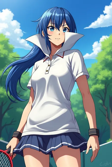 Fire Emblem, Lucina wearing a Massive Popped Collar Polo thats taller than her head while playing Tennis