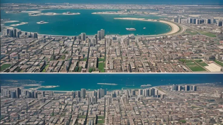 Autostereogram, stereogram, City, Aerial photography, Autostereogram, stereogram, 