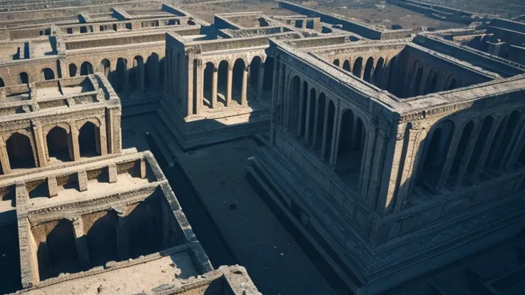 Autostereogram, stereogram, ruins, Aerial photography, Autostereogram, stereogram, 