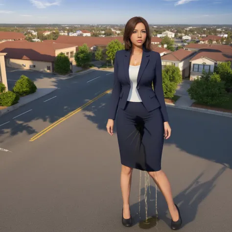 (masutepiece,High quality,16k:1.1),(depth of fields:1.3) ,((front body:1.35)),ukrainian,Woman accidentally peed., ((business suit,black pencil skirt)), tights,huge breasts, voluptuous, thicc, curvy,(Looking at Viewer:1.3),(full body shot:1.2),(Beautiful Mo...