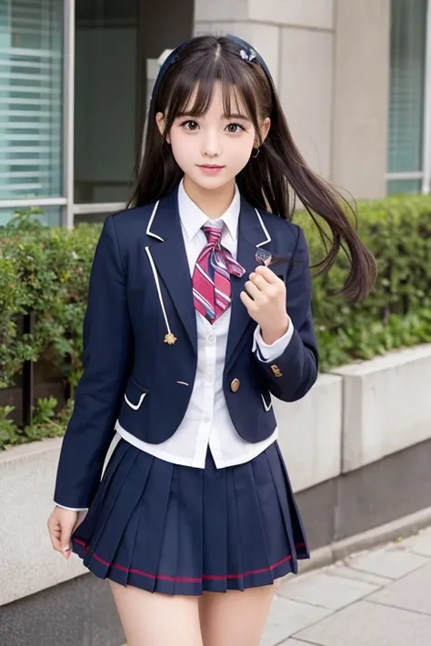 Cute Girls､High school girl､Idol､uniform､blazer､mini skirt､See-through､Fluttering in the wind